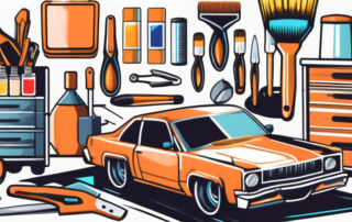 A car with a vibrant