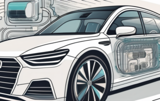 A car with its hood open