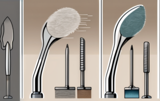 Various metal objects being smoothly polished using a non-woven abrasive pad
