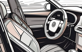 An open car interior with visible odor lines to indicate a bad smell