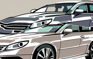 A dull and faded car paint on the left side and the same car with a shiny