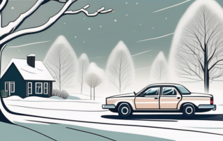 A car parked on a cold winter morning