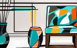 Various objects such as a wooden chair