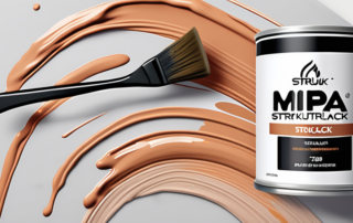 A can of mipa strukturlack paint with a brush