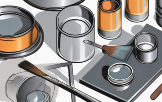 Various metal objects being stripped of their paint using a chemical solvent