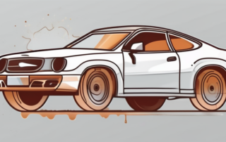 A car with a patch of peeling clear coat