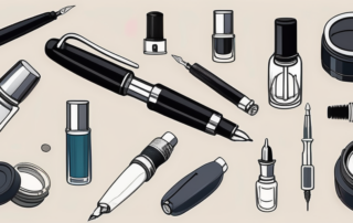 A disassembled fountain pen