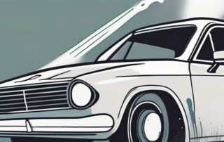 A car in the process of being painted