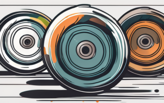 A set of steel wheels being painted