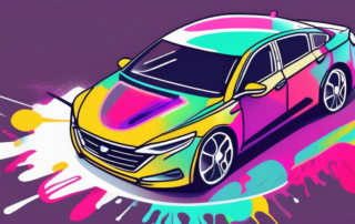 A car in the process of being painted