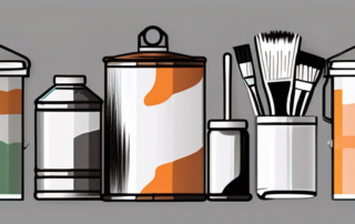 Various painting tools like brushes