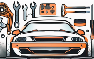 A car with its hood open