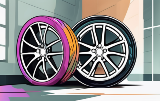 A car wheel with vibrant
