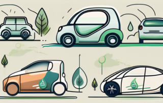 A traditional gasoline car and an electric car side by side