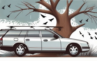 A car parked under a tree