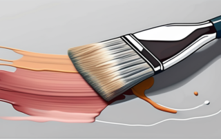 A paintbrush applying a layer of paint onto an aluminum surface