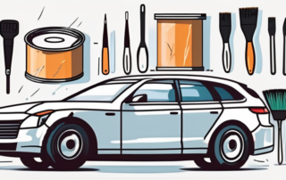 A car with a visible scratch on its surface