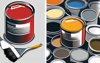 A brake caliper (bremssattel) and a paintbrush