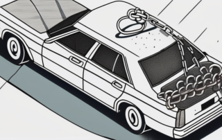 A used car with a contract and a pen on the hood