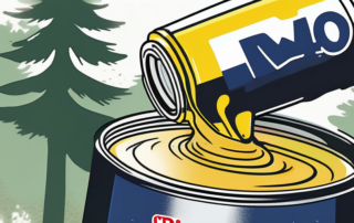 A spray can of wd-40 being used to remove tree resin from a surface