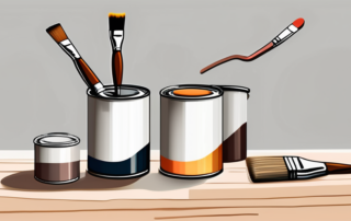 A variety of paint cans with different colors
