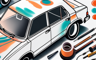 An airbrush tool next to a shiny