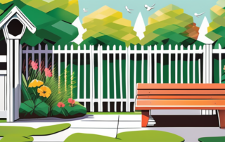 Various outdoor items such as a bench