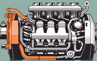 A car engine with visible internal parts