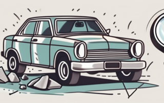 A car with visible dents and cracks from stone chips