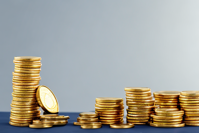 Stethoskop und Goldmuenzen symbolisieren finanzielle Sicherheit und Gesundheitswesen, minimalistisch.