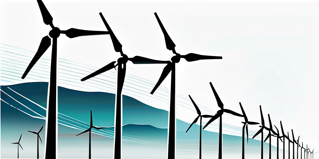 Moderne Windturbinen vor klarem Himmel als Symbol fuer nachhaltige Energieloesungen zur Senkung der Betriebskosten