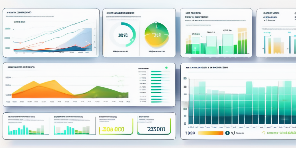 Vielfaeltige bunte Grafiken und Diagramme zu verschiedenen Energie-Tarifoptionen, organisiert fuer visuellen Vergleich und Analyse von Preisen und Dienstleistungen.