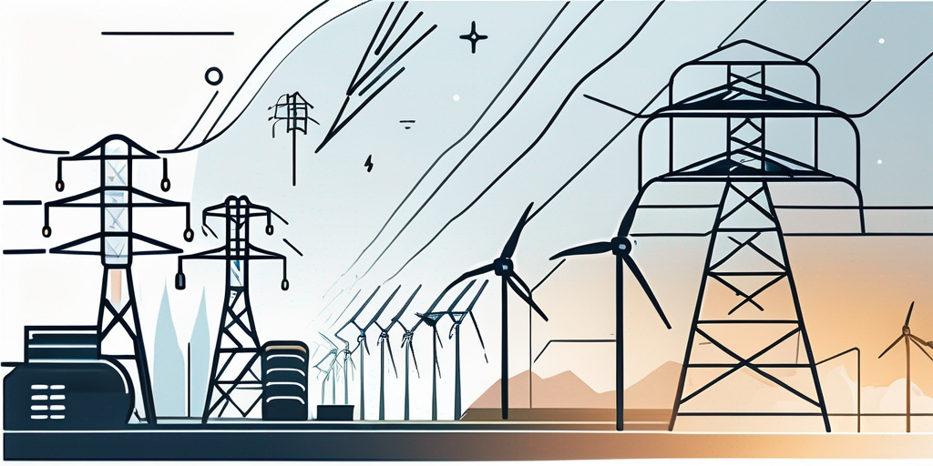 Abstrakte Symbole und Icons, die verschiedene Energiequellen und Technologien darstellen, modern angeordnet zum Thema Stromversorger Vergleich.