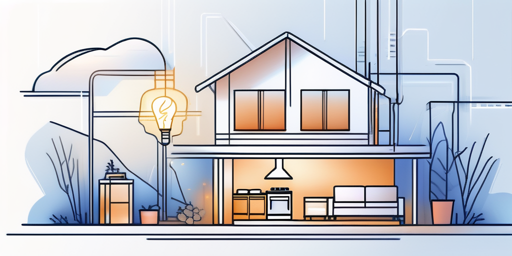 Beleuchtetes Zuhause mit energiesparenden Geraeten und LED-Beleuchtung, betont kosteneffizienten Lebensstil unter Strompreisbremse Initiative.