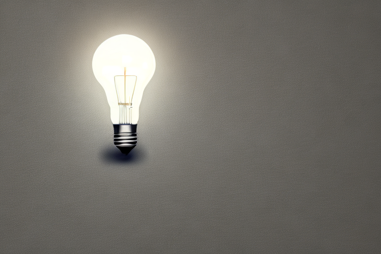 Gluehbirne leuchtet gegen modernen Hintergrund, Innovation und Energieeffizienz symbolisierend, klarer Weg zur Umstellung auf neuen Stromanbieter.