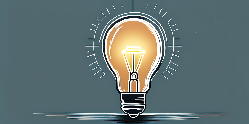 Gluehende Gluehbirne vor ruhigem Hintergrund als Symbol fuer Innovation und Energieeffizienz, ideal fuer Diskussionen ueber die Wahl des besten Stromtarifs.