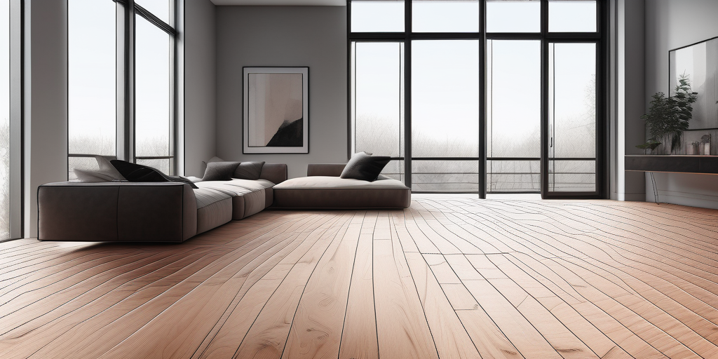 Modernes Holzparkett fügt sich nahtlos in das moderne Zimmerdesign ein und betont die innovative Integration von Fussbodenheizungen für Holzoberflaechen.