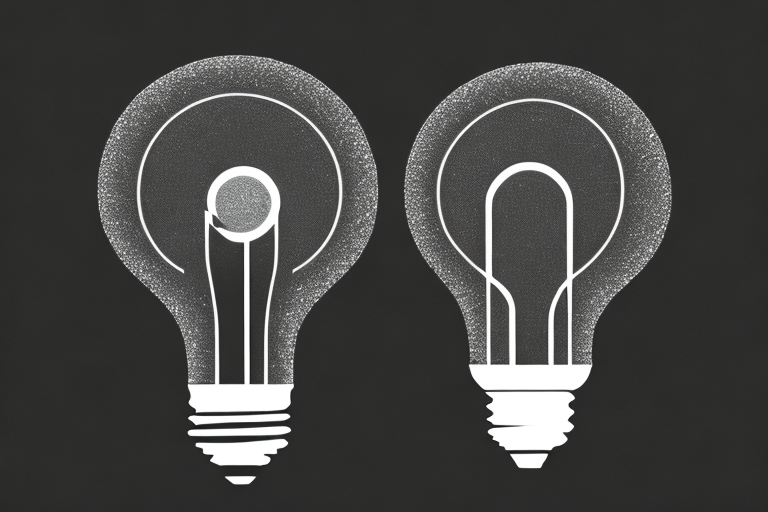 Gluehbirne erleuchtet gegen dunklen Hintergrund, symbolisiert Klarheit und Erleuchtung in Energieentscheidungen, mit abstrakten Stromblitzen.
