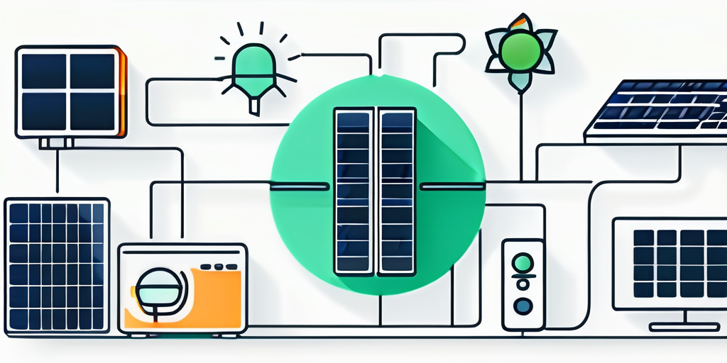 Bild zeigt energieeffiziente Geraete wie Solarpanel und intelligente Thermostate, Vorteile des richtigen Stromanbieters mit zusaetzlichen Diensten, mit hellen, informativen Symbolen fuer Nachhaltigkeit und technologische Integration.