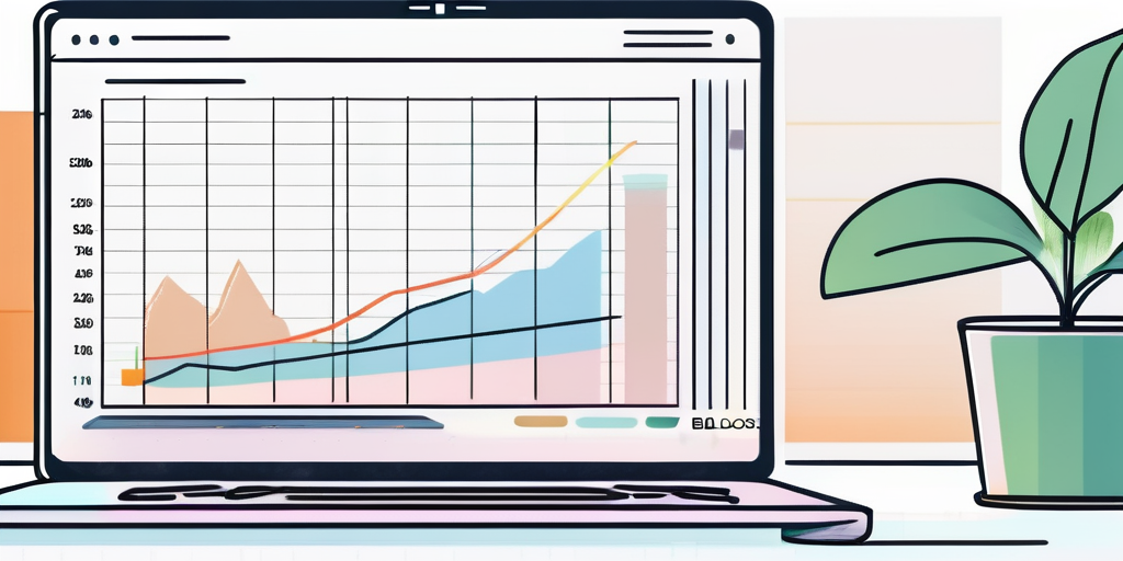 Oekofreundlicher Arbeitsplatz mit Laptop, der Diagramme zeigt, und nahegelegener Pflanze, Thema Nachhaltigkeit und bewusste Entscheidungsfindung bei der Wahl von Energieanbietern.