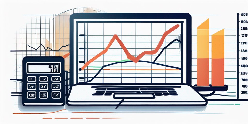 Dynamischer Graph zur Darstellung der Schwankungen der Strompreise ueber die Zeit mit Rechner und Finanzdiagrammen fuer effiziente Budgetplanung.