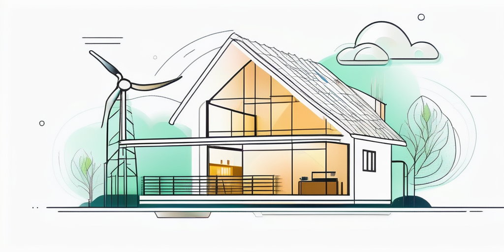 Energieeffizientes Haus mit umweltfreundlichen Geraeten und LED-Beleuchtung, intelligente Haustechnik, nachhaltige Methoden zur Reduktion des Stromverbrauchs.