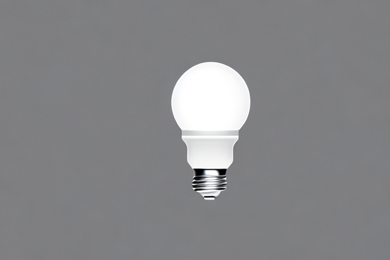 Minimalistische moderne Gluebirne leuchtet warm vor neutralem Hintergrund, symbolisiert Energieeffizienz und Kosteneffektivität.