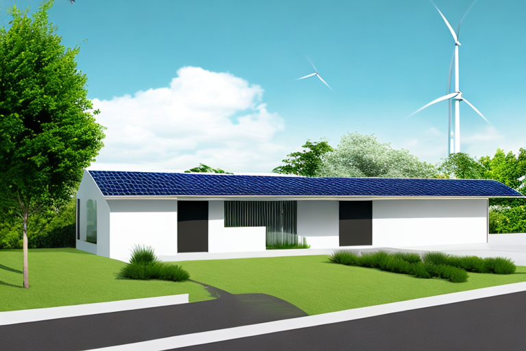 Energiesparendes Haus mit Solarpanelen und Elektroauto, nachhaltiges und kostensparendes Leben.