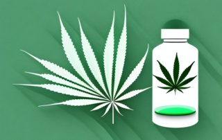 A cannabis plant in a medicine bottle