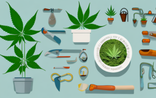 A healthy hemp plant in a pot