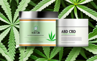 A cbd salve jar with radiant lines suggesting relief