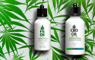 A cbd full spectrum oil bottle with a dropper