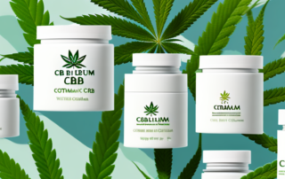 Several cbd cream containers of different shapes and sizes