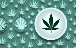 A cannabis leaf with a medical cross symbol in the middle